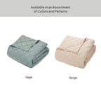 Velmora™ Diamond Gauze Quilt, Sage Green, Full/Queen