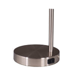 Velmora™ 18 in Silver Metal Table Lamp with Fabric Hardback Shade