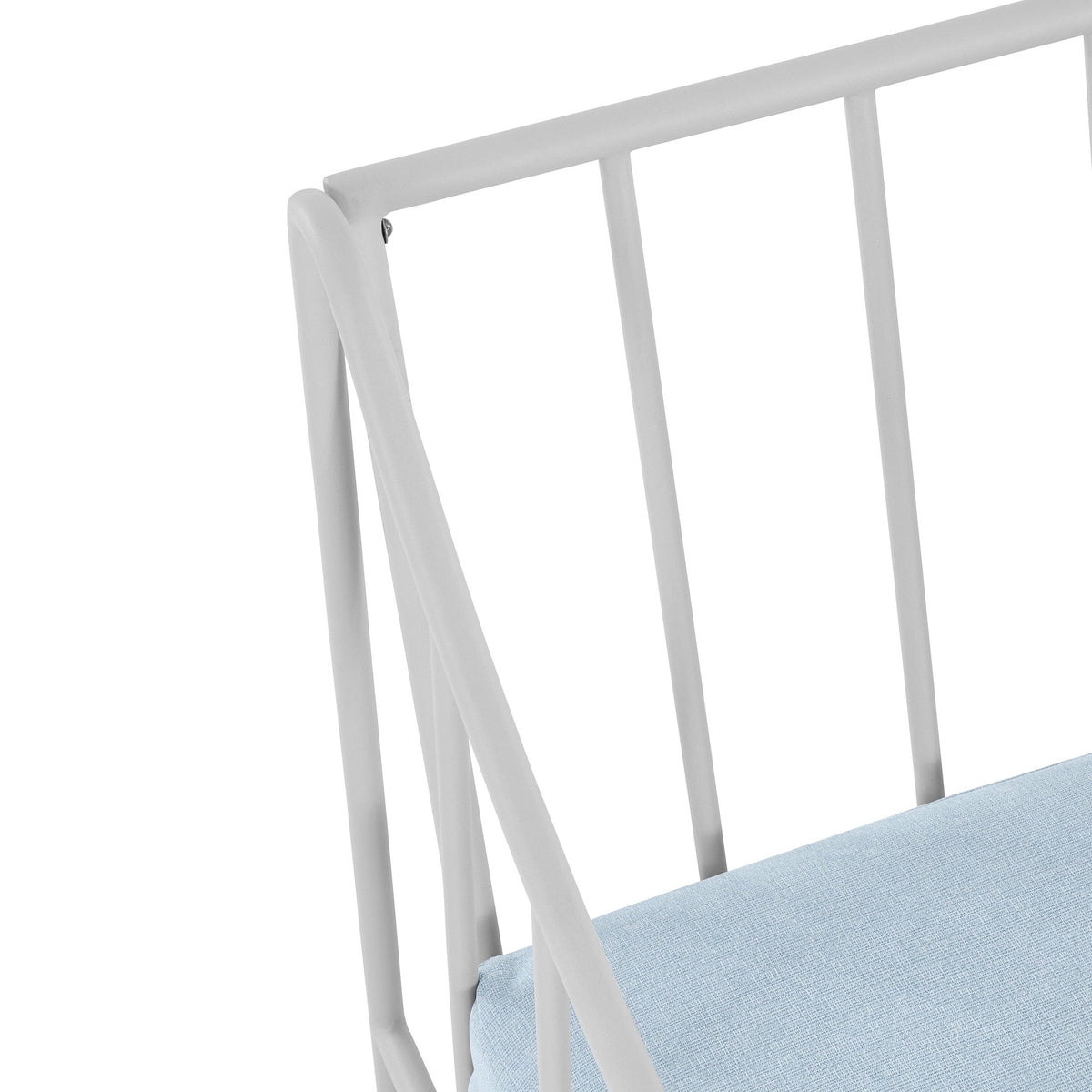 Velmora™ Aubrey 3-Piece Metal Outdoor Chat Set, White & Blue