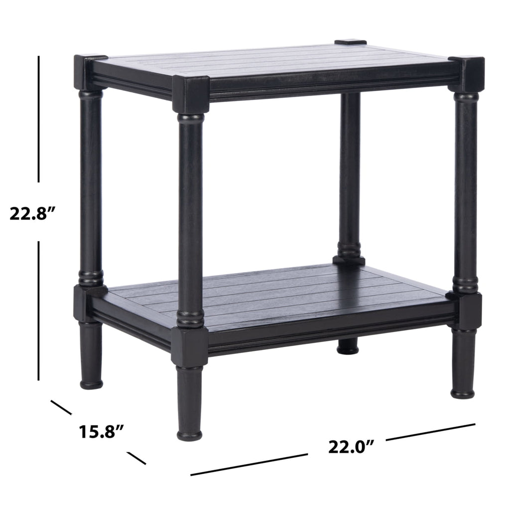 Velmora™ Rafiki Solid Rustic Rectangle Accent Table, Black