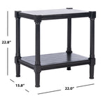 Velmora™ Rafiki Solid Rustic Rectangle Accent Table, Black