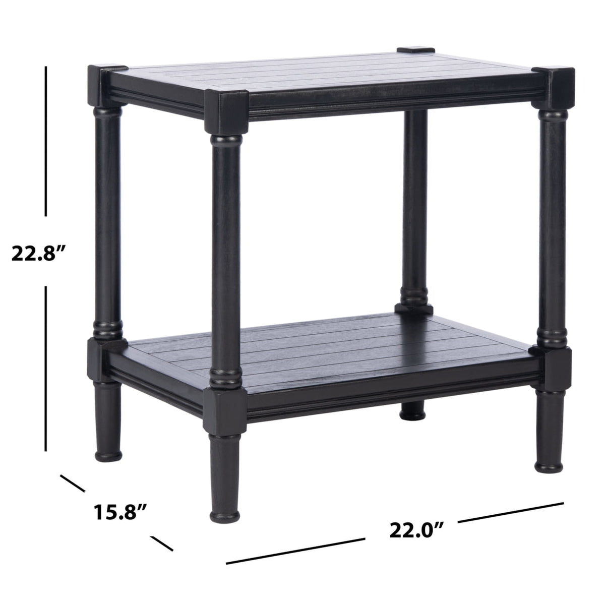Velmora™ Rafiki Solid Rustic Rectangle Accent Table, Black