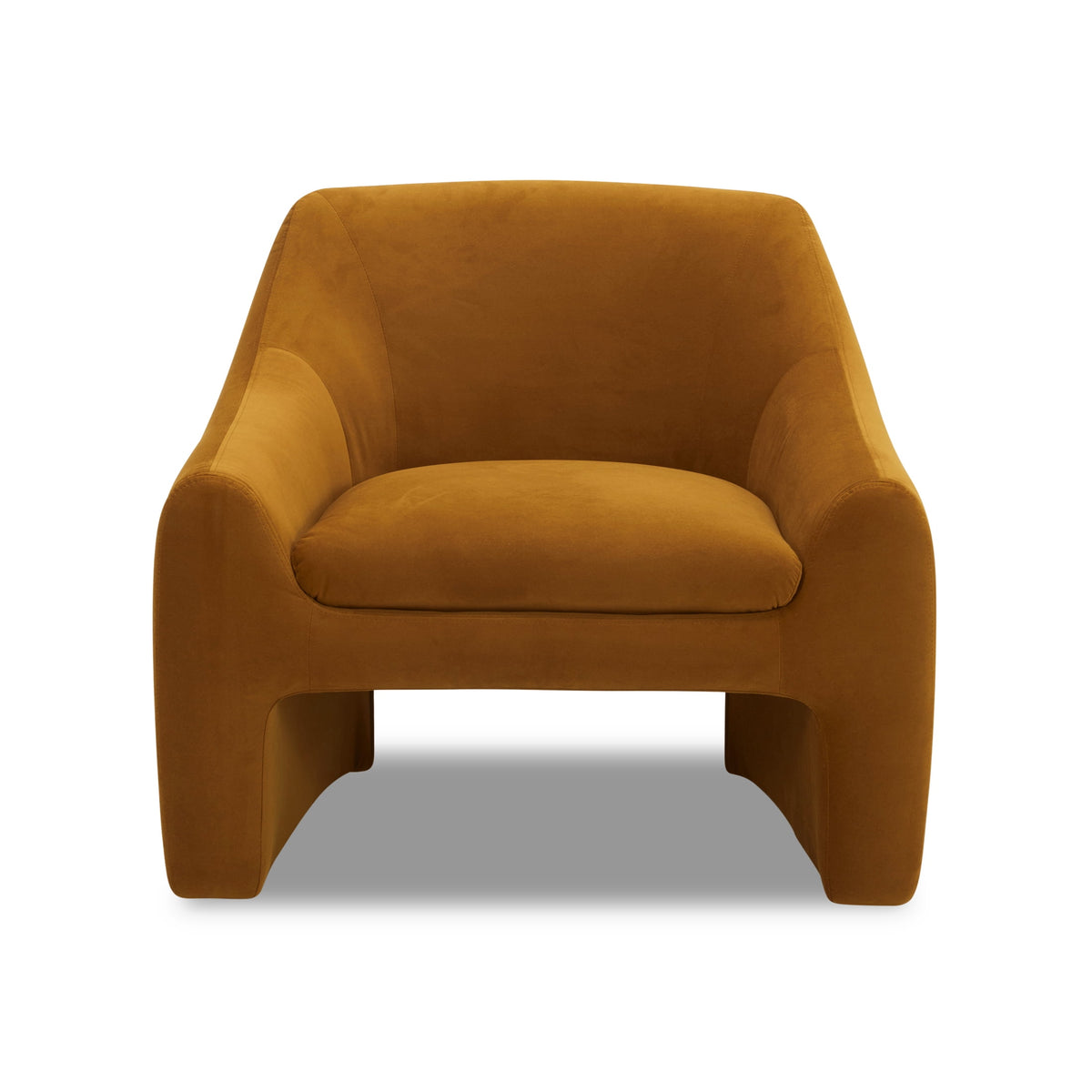 Velmora™ Emerson Curvy Accent Chair, Ochre Velvet