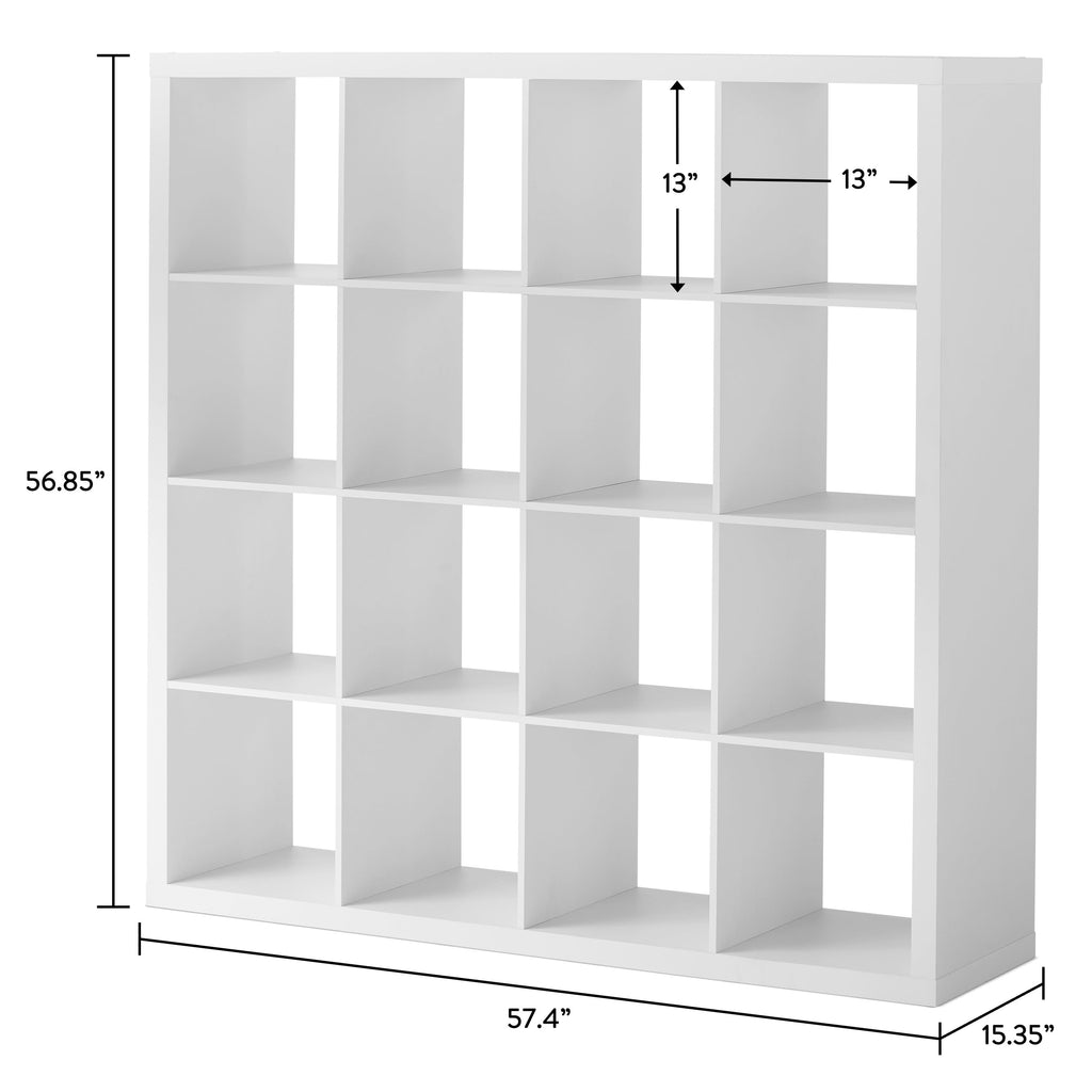 Velmora™ 16 Cube Storage Organizer, White Texture