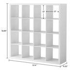 Velmora™ 16 Cube Storage Organizer, White Texture