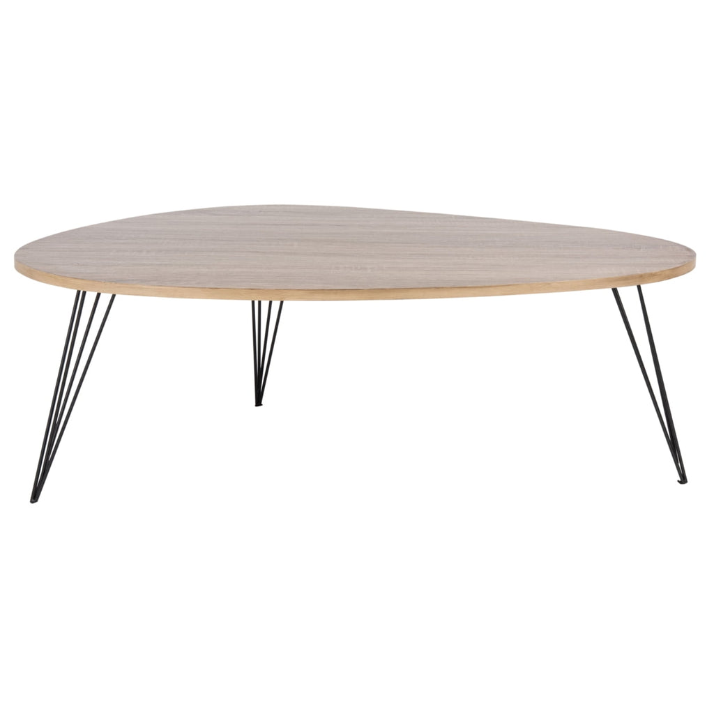 Velmora™ Wynton Retro Mid-Century Modern Coffee Table, Oak/Black