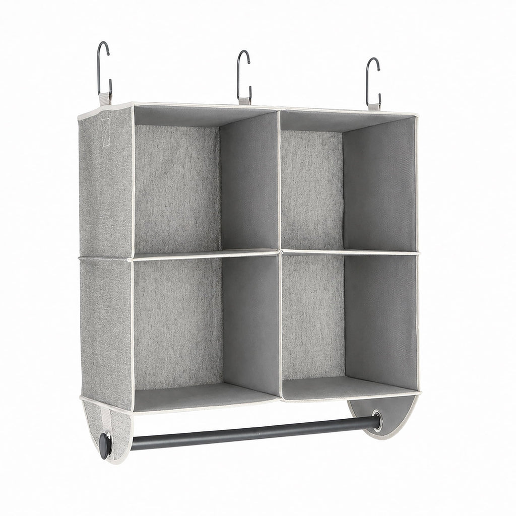 Velmora™ (2 pack) 4-Shelf Gray Hanging Closet Organizer with Rack