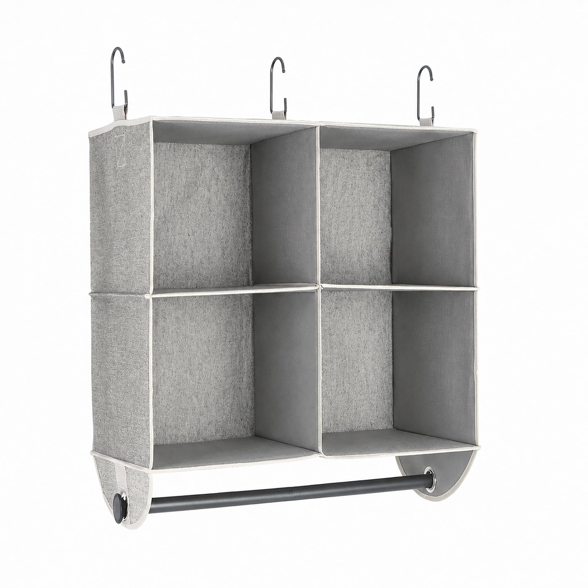 Velmora™ (2 pack) 4-Shelf Gray Hanging Closet Organizer with Rack
