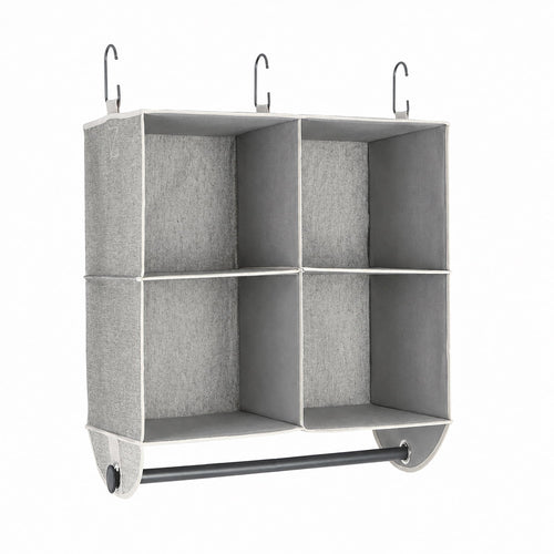 Velmora™ (2 pack) 4-Shelf Gray Hanging Closet Organizer with Rack