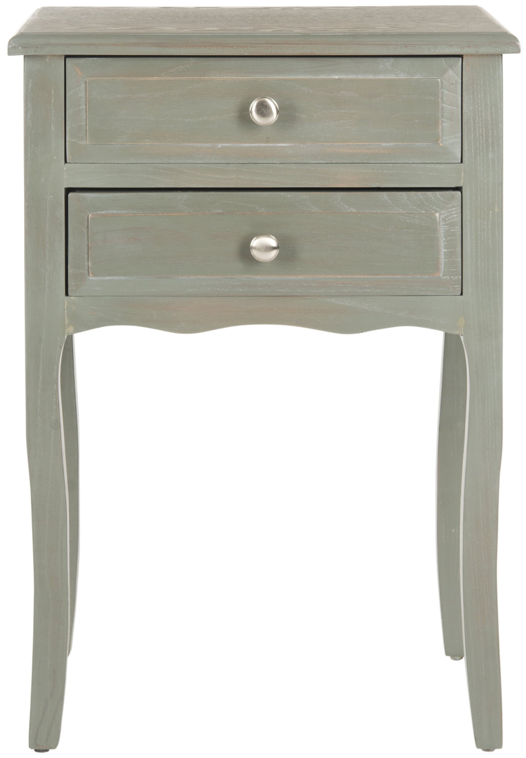 Velmora™ Lori Country Nautical End Table w/ 2 Storage Drawers, French Grey