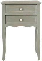 Velmora™ Lori Country Nautical End Table w/ 2 Storage Drawers, French Grey