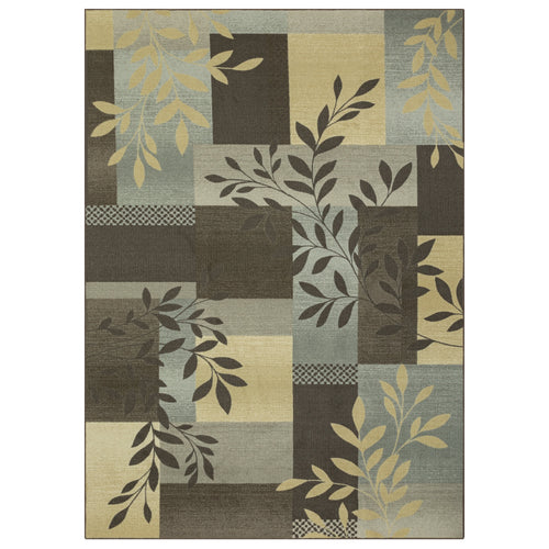 Velmora™ (2 pack) Traditional Leaf Block Gray Print Indoor Area Rug, 7' x 10'