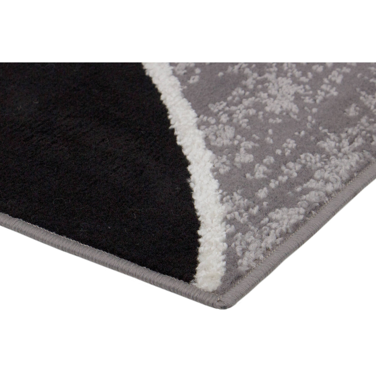 Velmora™ Block Polypropylene Rug, 4'11" x 7', Black