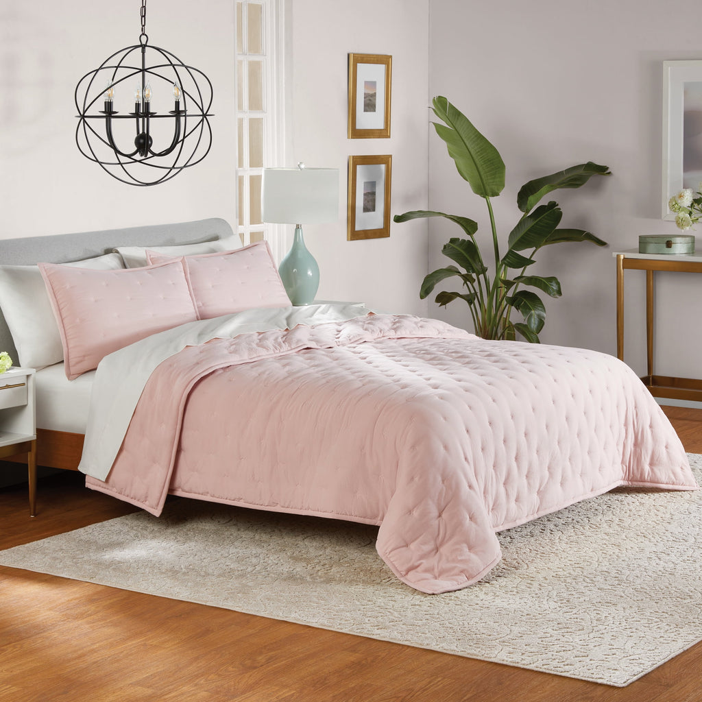 Velmora™ Full/Queen Comforter Set, All-Season, 3-Piece, Pink