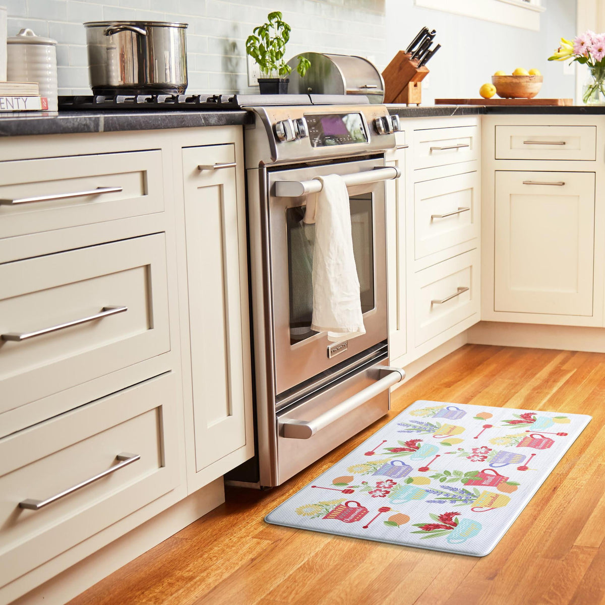 Velmora™ (4 pack) Multicolor Kitchen Mat, Herbal Tea, 18"W x 30"L, 1 Piece