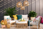 Velmora™ Lilah Outdoor Wicker Loveseat with White Cushions