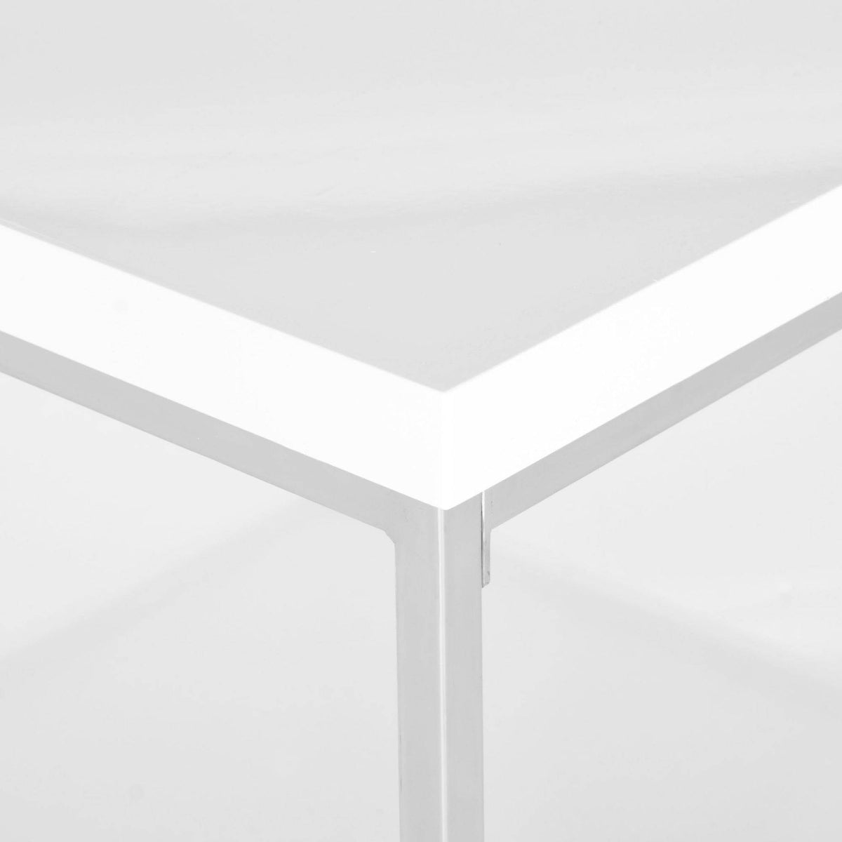 Velmora™ Malone Modern Glam Chrome High Gloss Coffee Table, White/Chrome