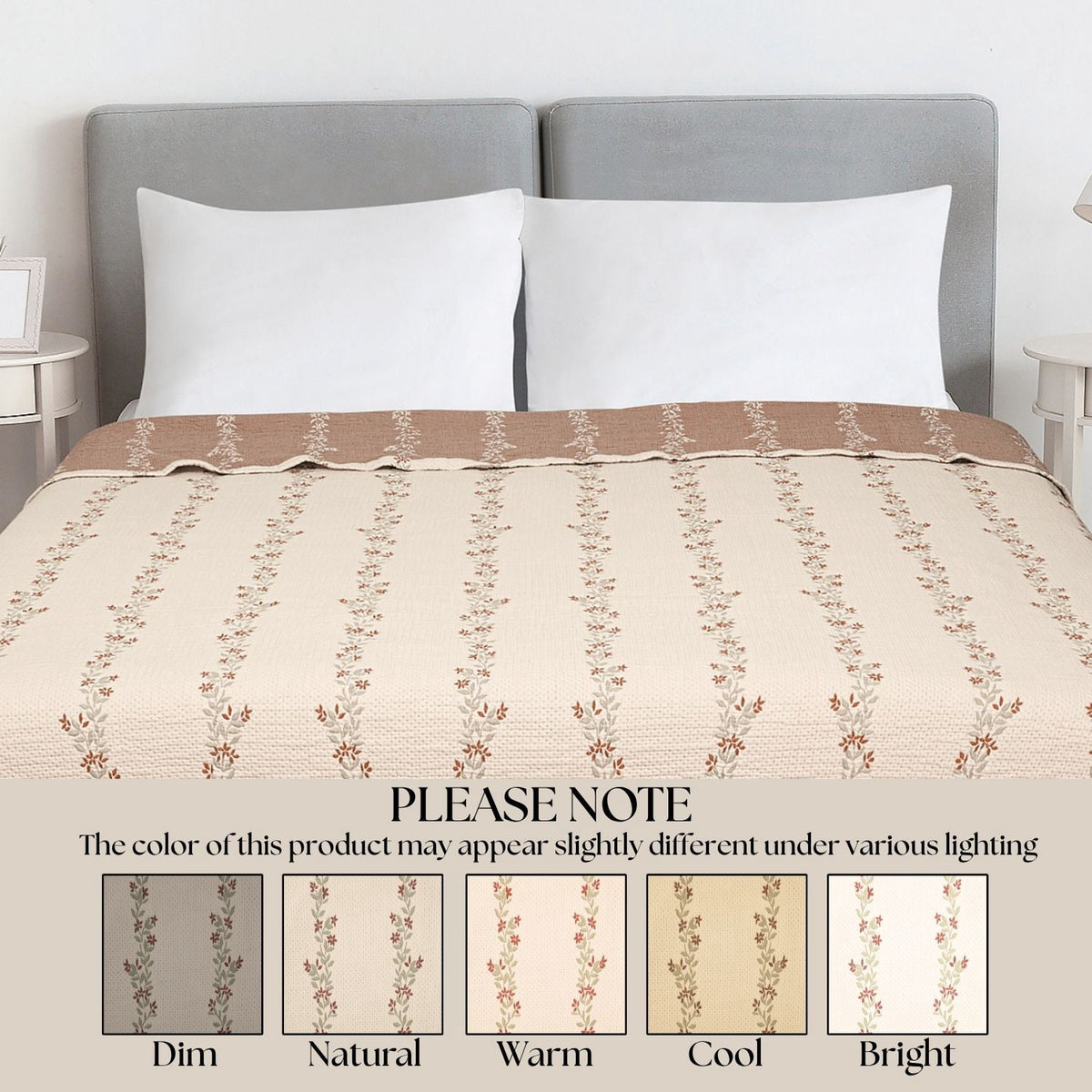 Velmora™ Heritage Floral Quilt, Terracotta Vines, Full/Queen