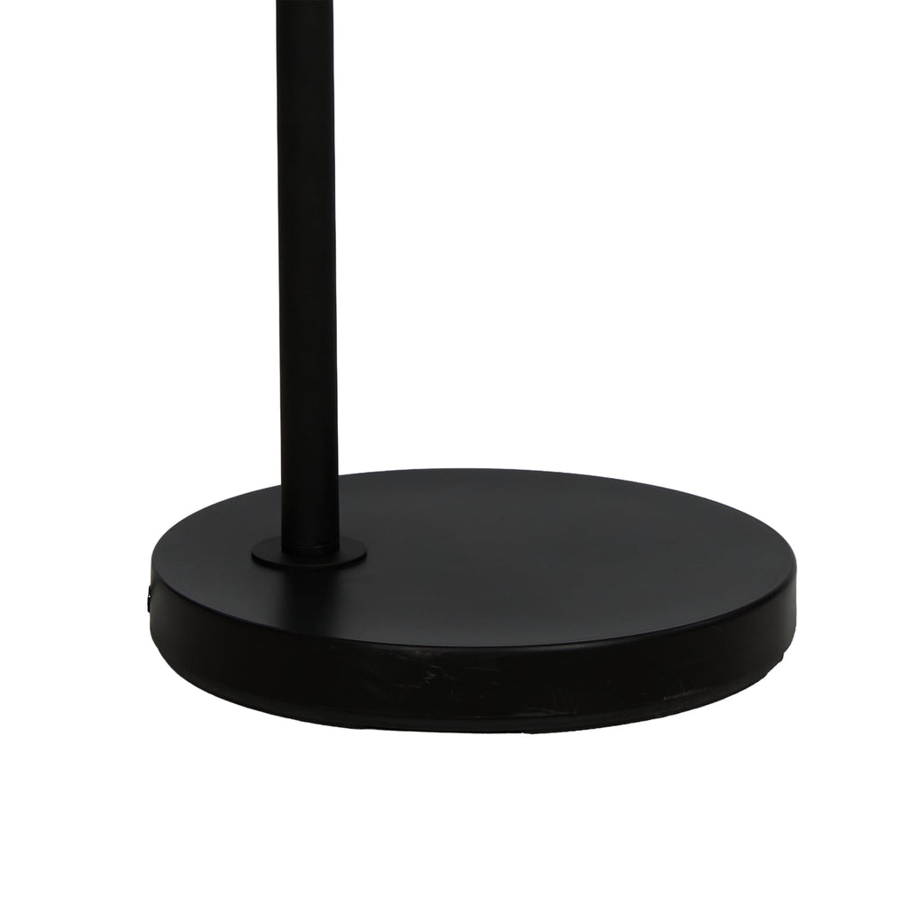 Velmora™ 62 in Black Metal Angled Downbridge Floor Lamp with White Linen Shade