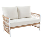 Velmora™ Lilah Outdoor Wicker Loveseat with White Cushions