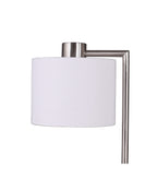 Velmora™ 18 in Silver Metal Table Lamp with Fabric Hardback Shade