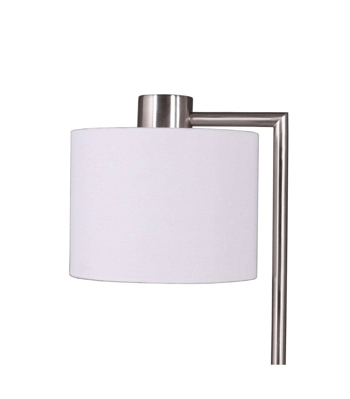 Velmora™ 18 in Silver Metal Table Lamp with Fabric Hardback Shade