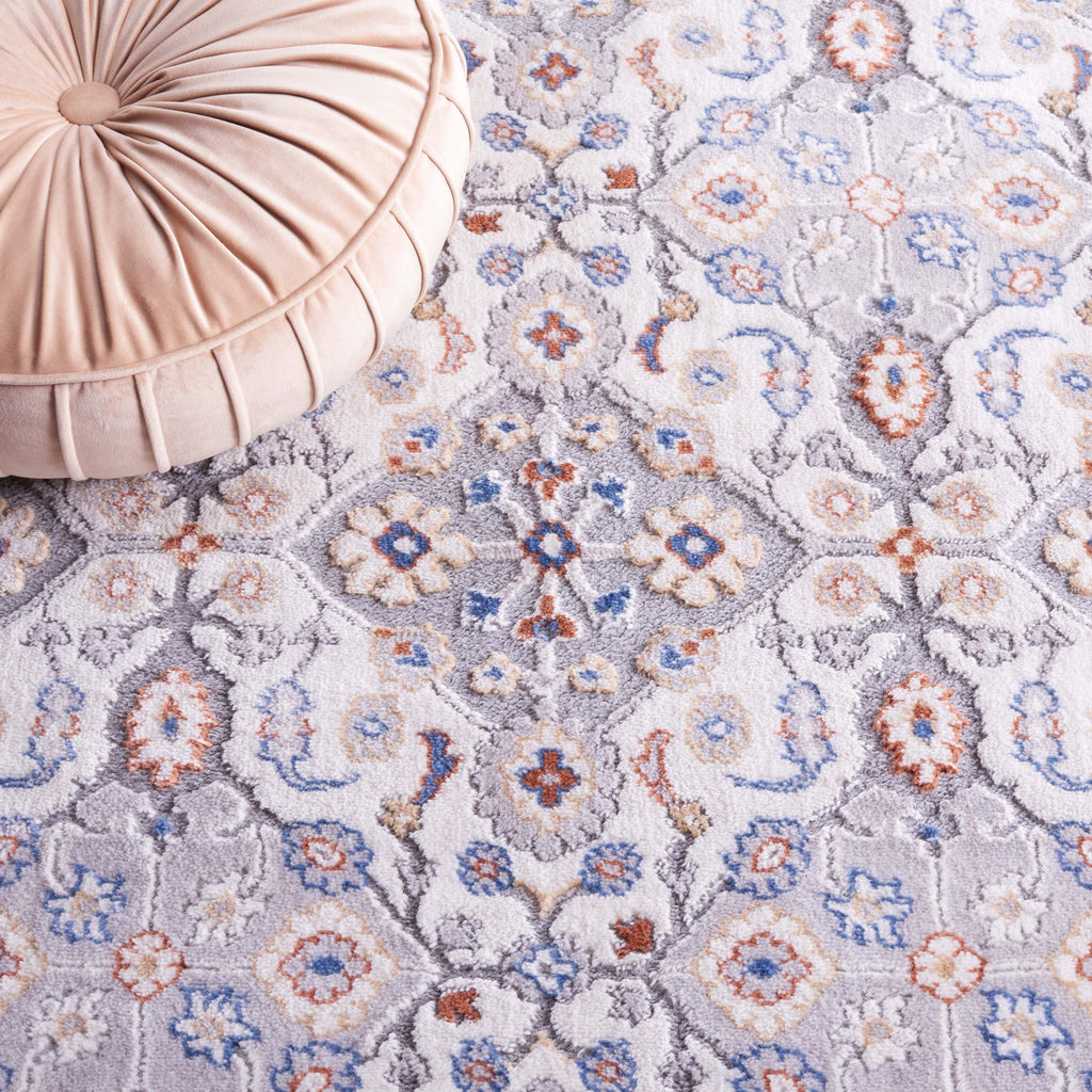 Velmora™ Neutral Multi Area Rug, 5 ft x 7 ft, Grey/Blue Rust