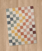 Velmora™ Rainbow Checkered Shag Indoor Area Rug, Multicolor, 5 ft 3 in x 7 ft