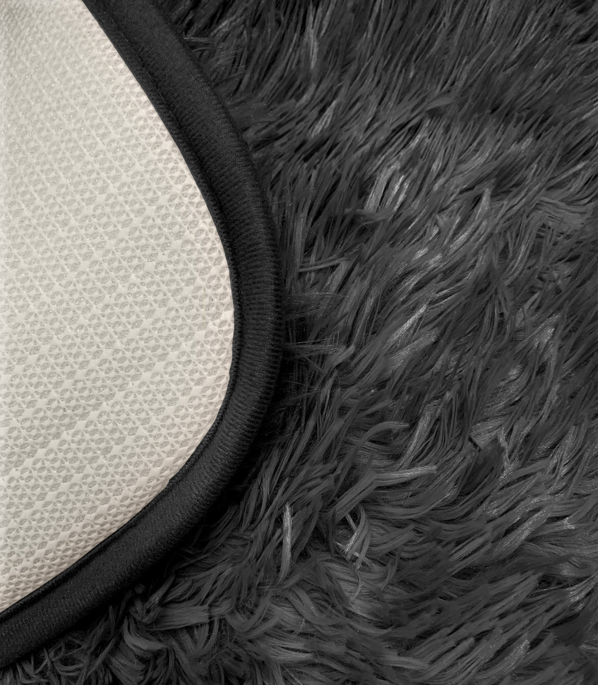 Velmora™ Black Fluffy Shag Faux Fur Area Rug, 36 in x 56 in