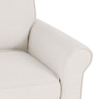 Velmora™ Swivel Accent Chair with Rolled Arms, Cream Fabric Upholstery
