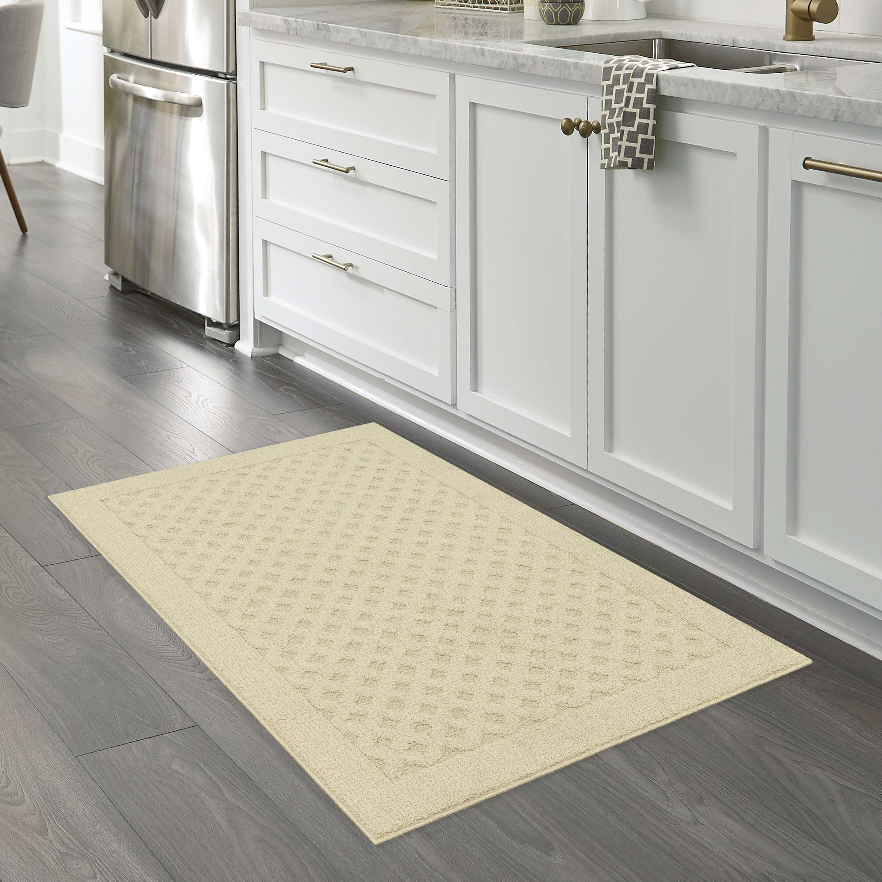 Velmora™ (2 pack) Dylan Solid Diamond Indoor Accent Rug, Beige, Skid-Resistant, 2 ft 6 in x 3 ft 10 in