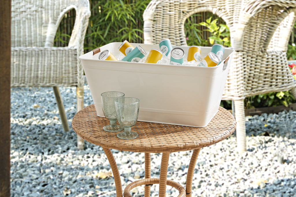Velmora™ Beverage Tub, Vanilla White Rectangle, 21.96" L x 14.96" W x 10" H