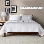 Velmora™ Crinkle Quilt, King, White, Soft Wash Microfiber Bedding