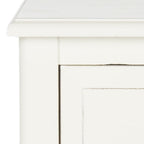 Velmora™ Everly Contemporary Side Table with Drawer and Two Baskets, Distressed White