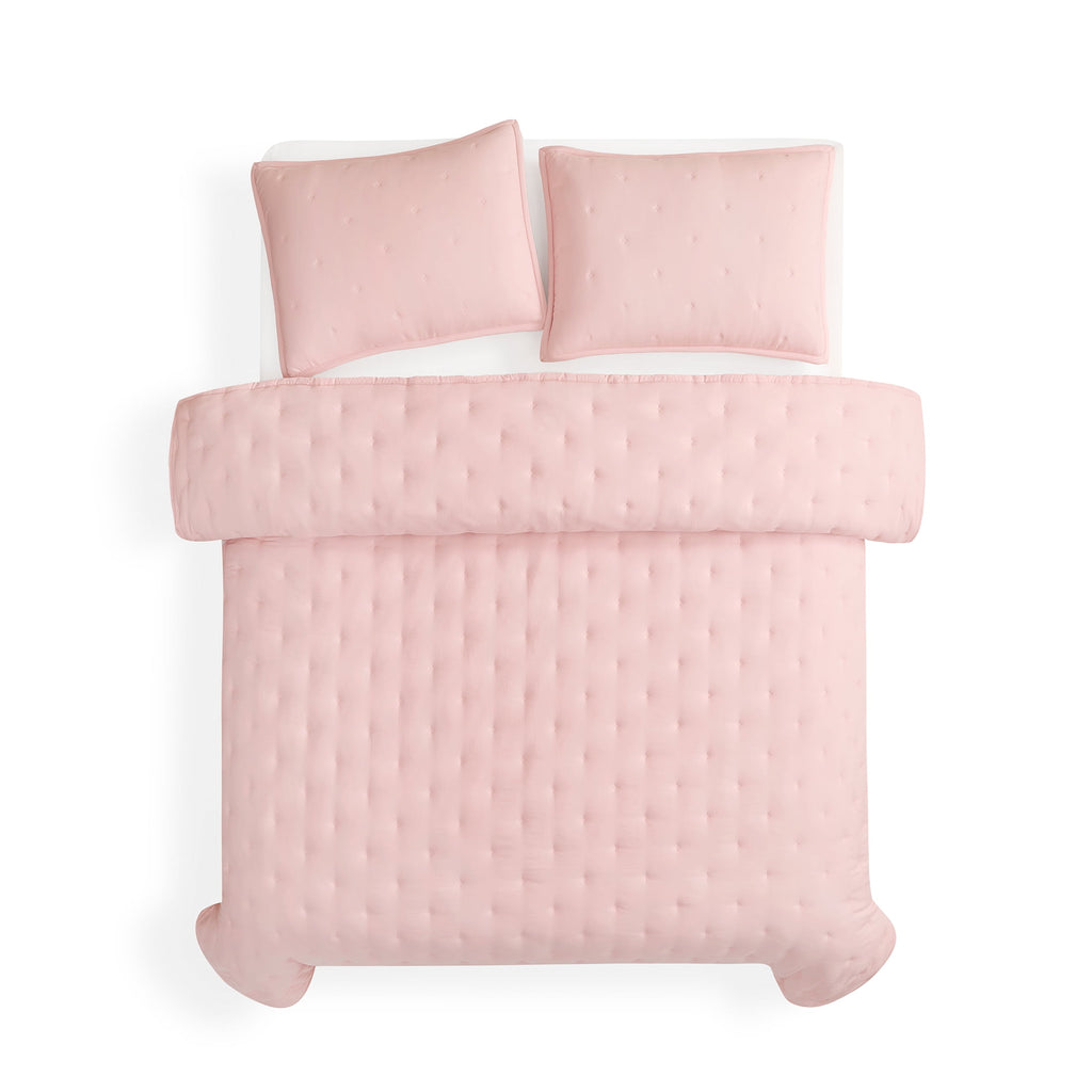 Velmora™ Full/Queen Comforter Set, All-Season, 3-Piece, Pink