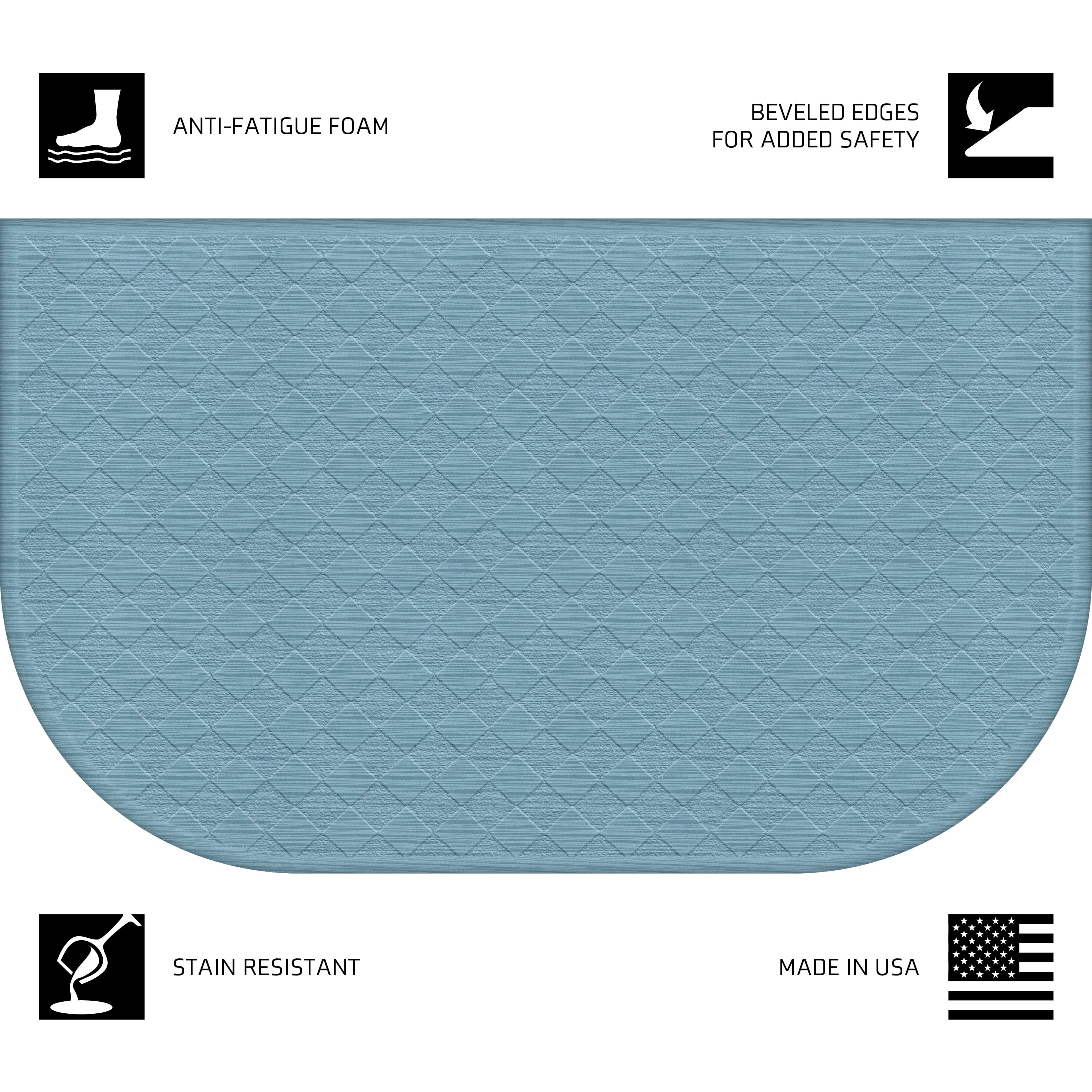 Velmora™ (2 pack) Comfort Mate D Kitchen Mat; Teal, 1.5' x 2.5'