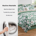 Velmora™ Reversible Bed-in-a-Bag Bedding Set, 11 Pieces, Queen, Green Floral