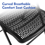 Velmora™ Premium Breathable Resin Folding Chair, Black, Set of 4