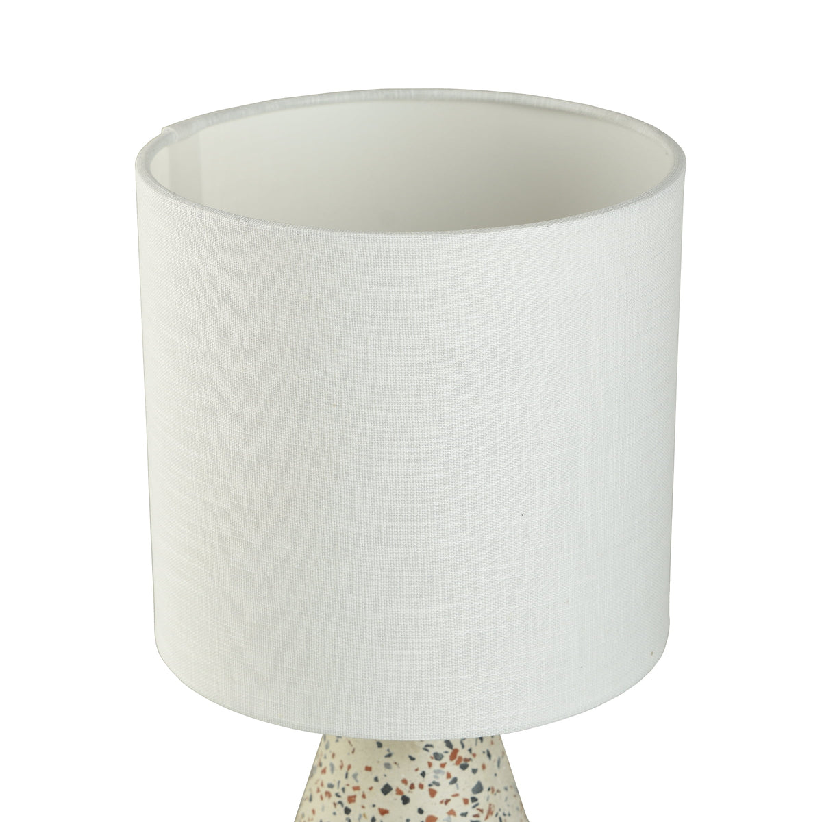 Velmora™ Terrazzo Table Lamp with White Drum Shade, 16.75 in