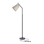 Velmora™ 60 in Boho Black Angled Floor Lamp with Rattan Shade