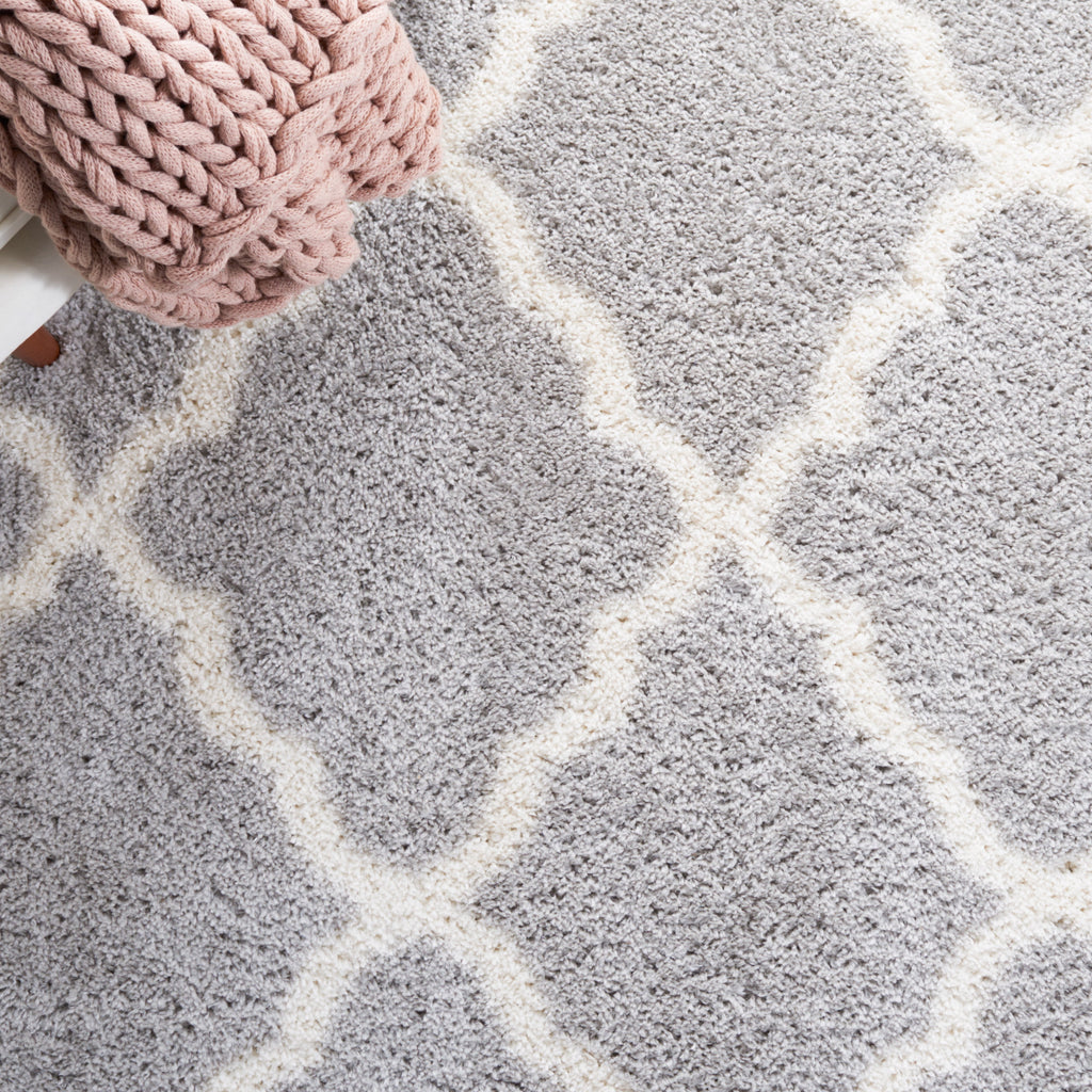 Velmora™ Gray & Ivory Plush Trellis Shag Indoor Area Rug, 5' x 7'