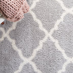 Velmora™ Gray & Ivory Plush Trellis Shag Indoor Area Rug, 5' x 7'