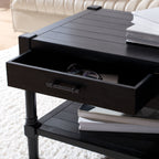 Velmora™ Filbert Solid 2 Drawer Coffee Table, Black