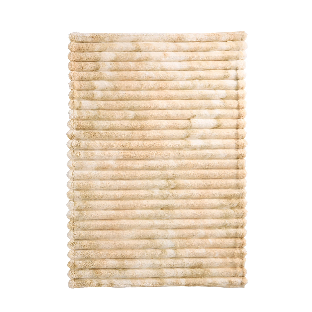 Velmora™ Beige Marbled Exaggerated Channel Faux Fur Oversized Throw, 50" x 72"