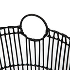 Velmora™ Large Black Poly Rattan Storage Baskets with Handles, Set of 2
