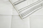 Velmora™ Ticking Stripe Cotton Quilt, Off-White, Full/Queen, All Ages