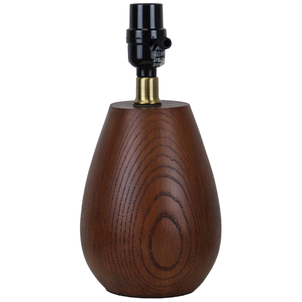 Velmora™ 16 in Walnut Wood-Look Rounded Table Lamp with White Shade