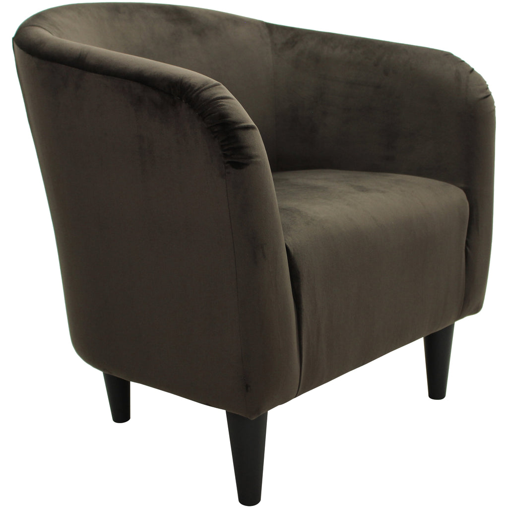 Velmora™ Microfiber Tub Accent Chair, Chocolate Brown